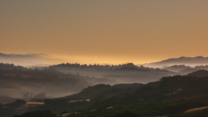sunrise in the Oakland hills 