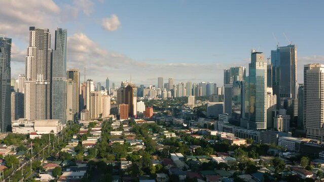 Cityscape of Makati city. Makati is a city in the Metro Manila region of Philippines