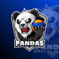 Pandas Volleyball Logo Team Badge