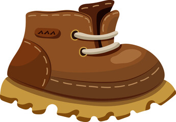 Brown boot vector illustration.