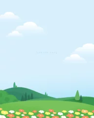 Wall murals Light blue Emotional spring scenery Background illustration 