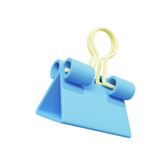 Blue binder clips 3D Icon