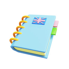 blue notebook 3D Icon