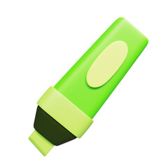 green neon highlighter 3D Icon