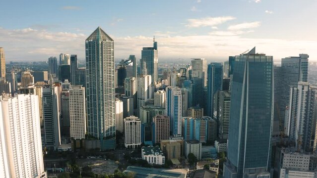 A bird's-eye view of Makati. It is a modern city in Philippines and its financial hub