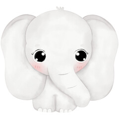 Cute Elephant and Raining Day illustration