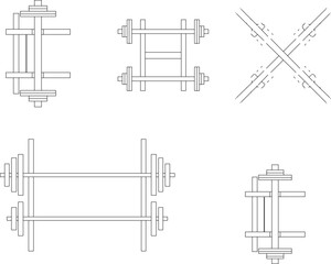 Vector illustration sketch of weightlifting gym equipment for fitness