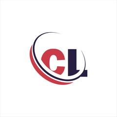 CL Letter Logo Design Vector. CL Minimalist circle cut Logo.