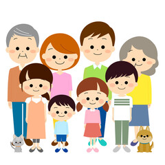 ペットを飼っている3世代の大家族