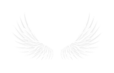 Fototapeta na wymiar White eagle wings in smooth gradation style on transparent background – vector