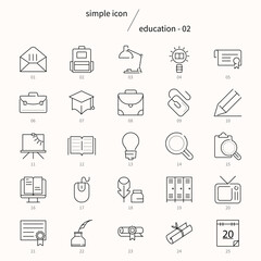 교육 심플 아이콘