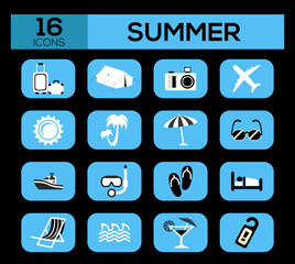 summer icon set design