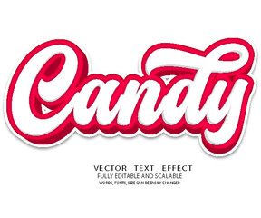 Candy 3d editable text effect vector template