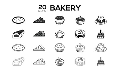 bakery icon set design