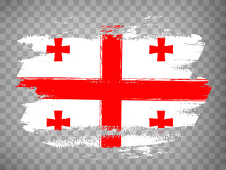 Flag of  Georgia brush stroke background.  Flag Georgia  country on transparent background for your design, app, UI.  Stock vector. 
EPS10. 