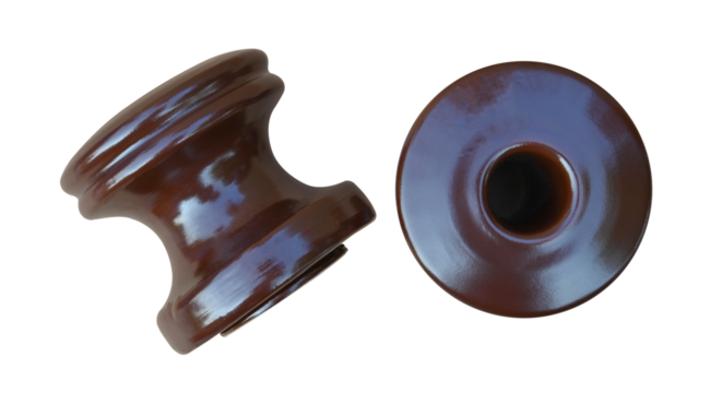 Ceramic strain spool insulator, electric clamp on transparent png