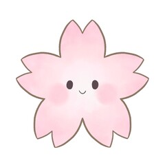 手描き風　さくら　顔つきイラスト