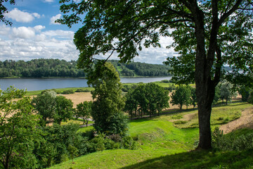 Hilltop view of nature and the lake at Viljandi in Estonia