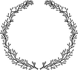 Illustration of floral wreath in vintage style. Design element for decorations. Vector illustration