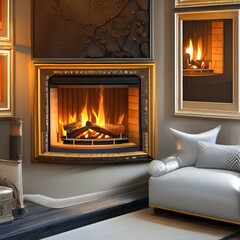 Traditional fireplace mantel decor1, Generative AI