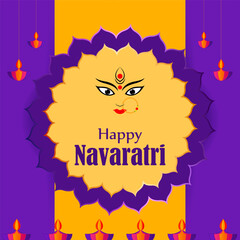Vector illustration of Happy Navratri wishes greeting card