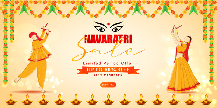 Vector illustration of Happy Navratri Sale banner template