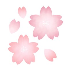 手描き風　ふんわり　桜　花びらイラスト