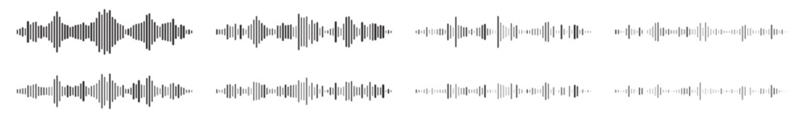 Black sound waves. Soundwave line in vector style