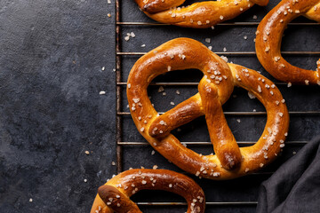 Freshly baked homemade pretzels