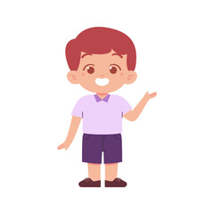 Little Boy character. Elementary School Kids Wearing Uniform Illustration