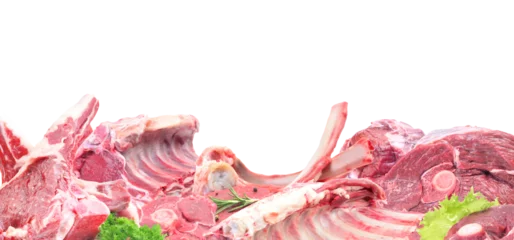 Fotobehang Lamb meat isolated on white background. © valeriy555