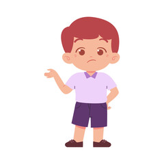 Little Boy character. Elementary School Kids Wearing Uniform Illustration