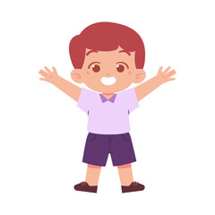 Little Boy character. Elementary School Kids Wearing Uniform Illustration