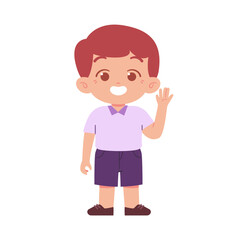 Little Boy character. Elementary School Kids Wearing Uniform Illustration