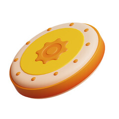 yellow orange indias tambourine instrument 3D Icon