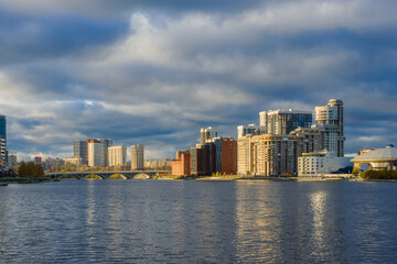 Fototapeta premium View of quay wharf embankment Yekaterinburg City.