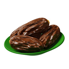 Bowl of dates 3d icon