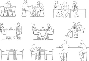 Vector sketch of a sitting silhouette of a person