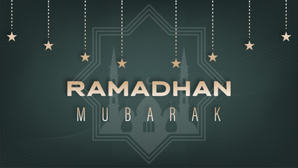 Fototapeta na wymiar Minimalist design of Ramadan banner wallpapers
