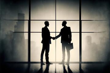 Fototapeta na wymiar Title: Business Men Handshake of Success, Handshake Agreement between Professionals, Business Group Business Deal, generative ai illustration 3