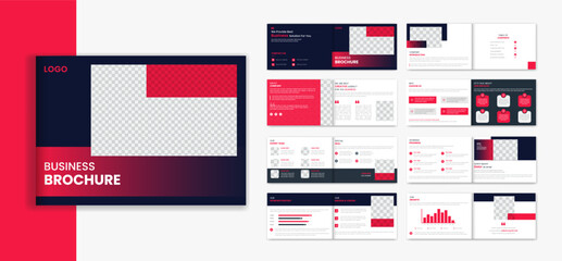 Corporate Landscape brochure design, 16 page brochure, annual report, portfolio design vector