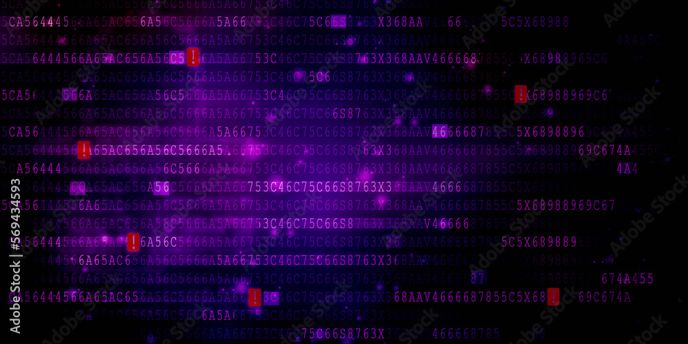 Poster 2d illustration abstract digital binary data on computer screen