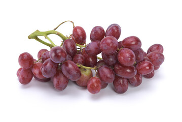 Ripe red grape. Bunch of red grape isolated on white background.