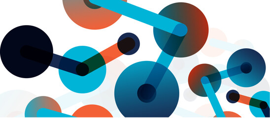 Abstract background. Round dots connected by lines. Trendy techno business template for wallpaper, banner, background or landing