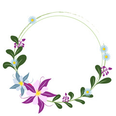 Purple Blue Flower Wreath