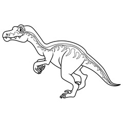 Obraz na płótnie Canvas Cartoon dinosaur funny velociraptor on white background