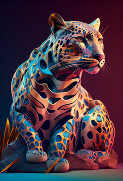 Beautiful abstract geometric leopard concept.	