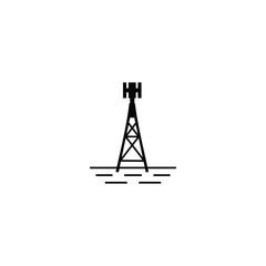 telecommunication tower flat design logo