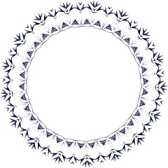 Beautiful round frame with a pattern. Vector file for designs.