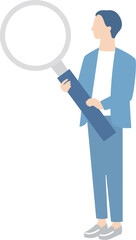 虫眼鏡で調査するビジネスマン